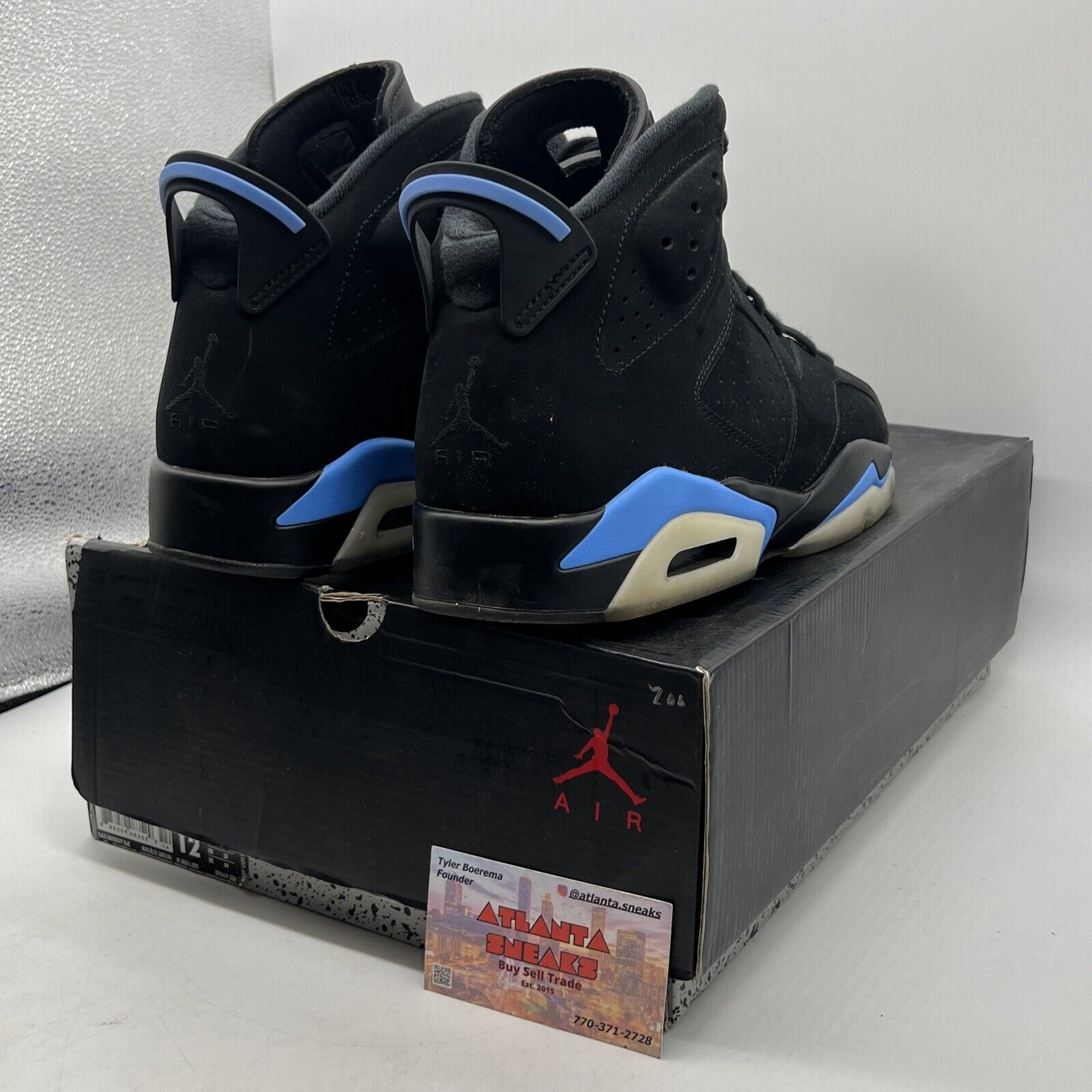Size 12 - Air Jordan 6 Retro UNC Black (384664-006)