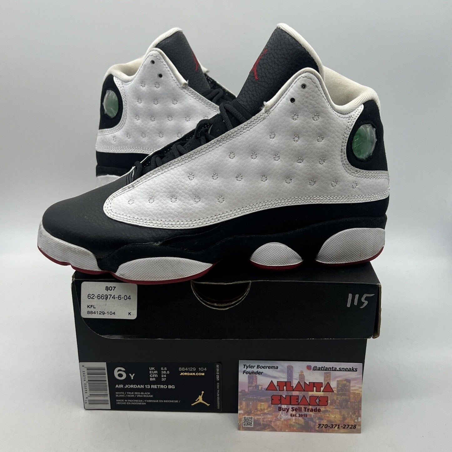 Size 7 - Jordan 13 Retro He Got Game 2018 White Black Red Leather (884129-104)