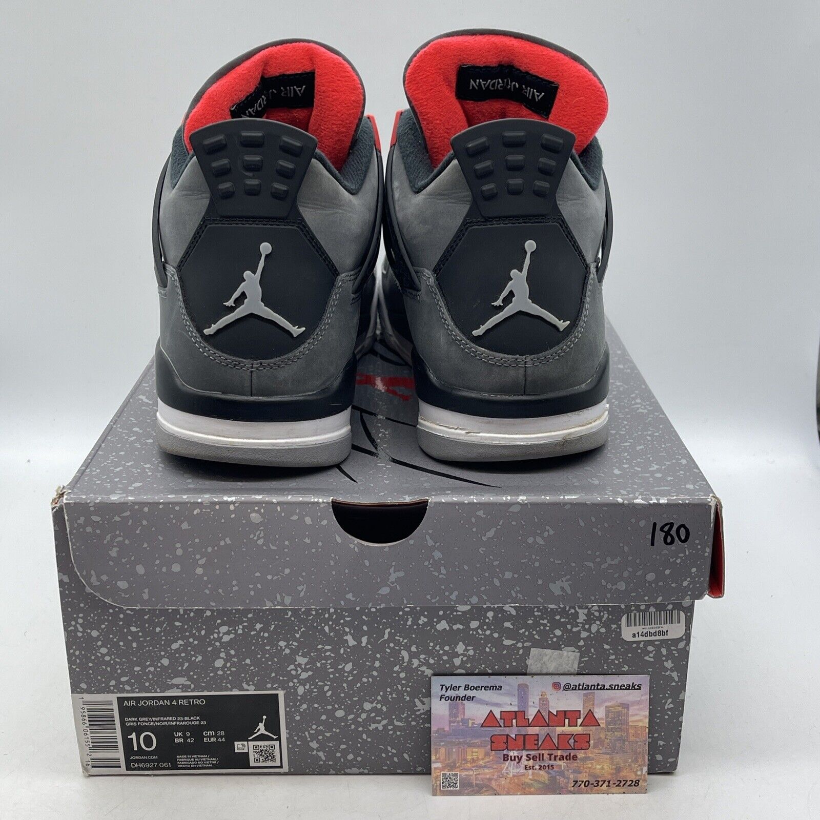 Size 10 - Jordan 4 Retro Mid Infrared White Grey Black White Suede (DH6927-061)