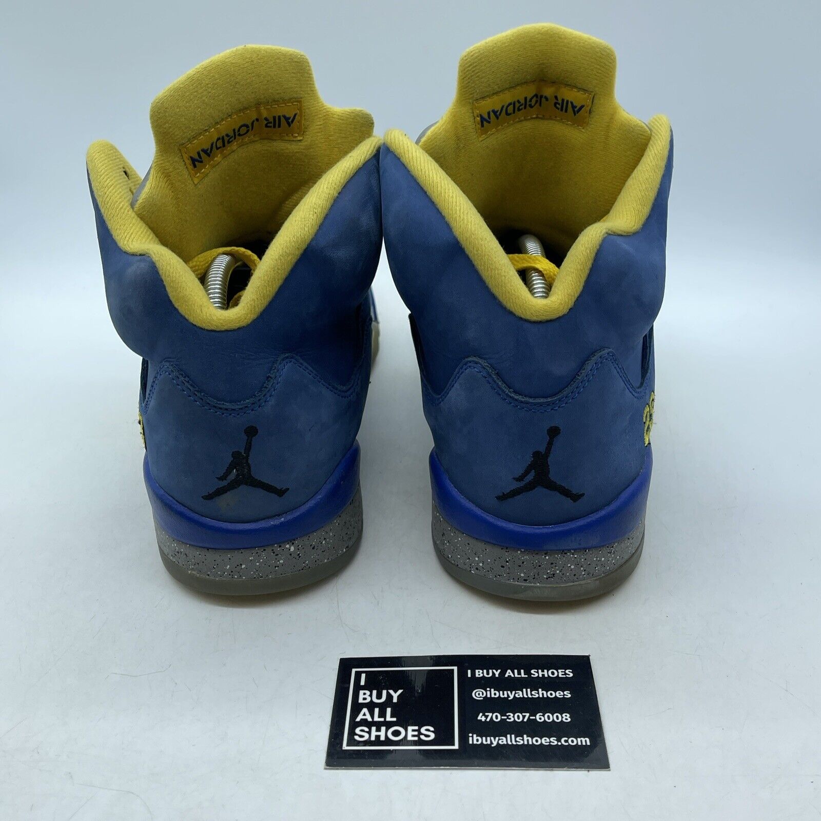 Size 10 - Air Jordan 5 Retro Laney Blue Grey Yellow Suede Leather (CD2720-400)
