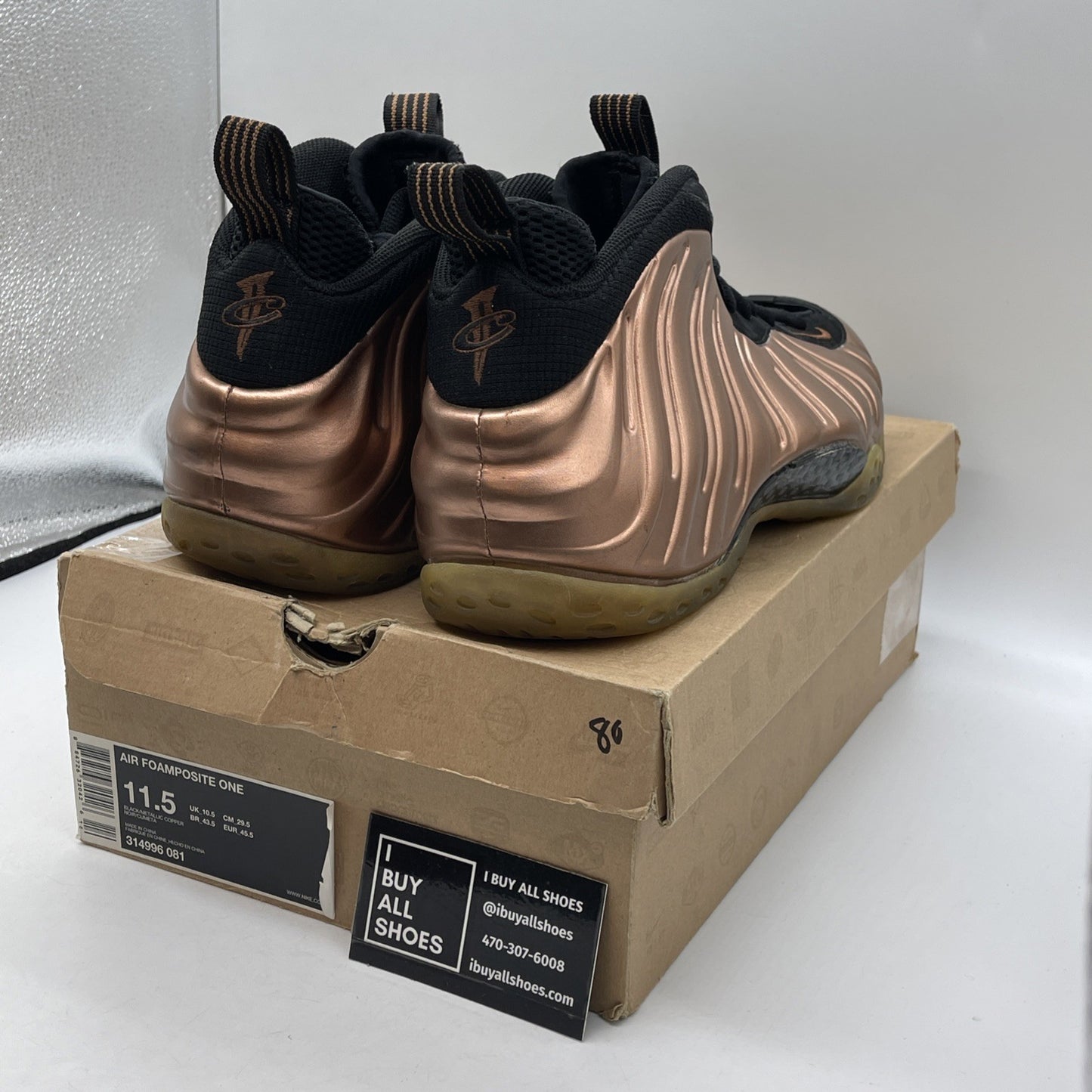 Size 11.5 - Nike Air Foamposite One Dirty Copper Suede (314996-081)