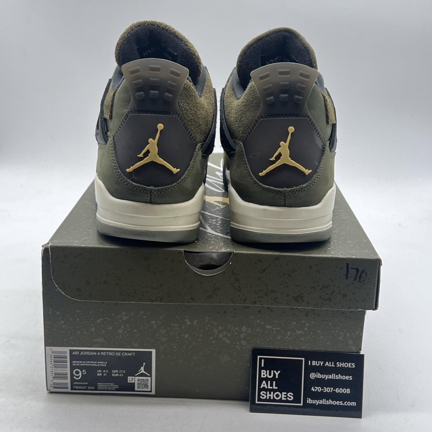 Size 9.5 - Air Jordan 4 SE Retro Low Craft - Olive (FB9927-200)