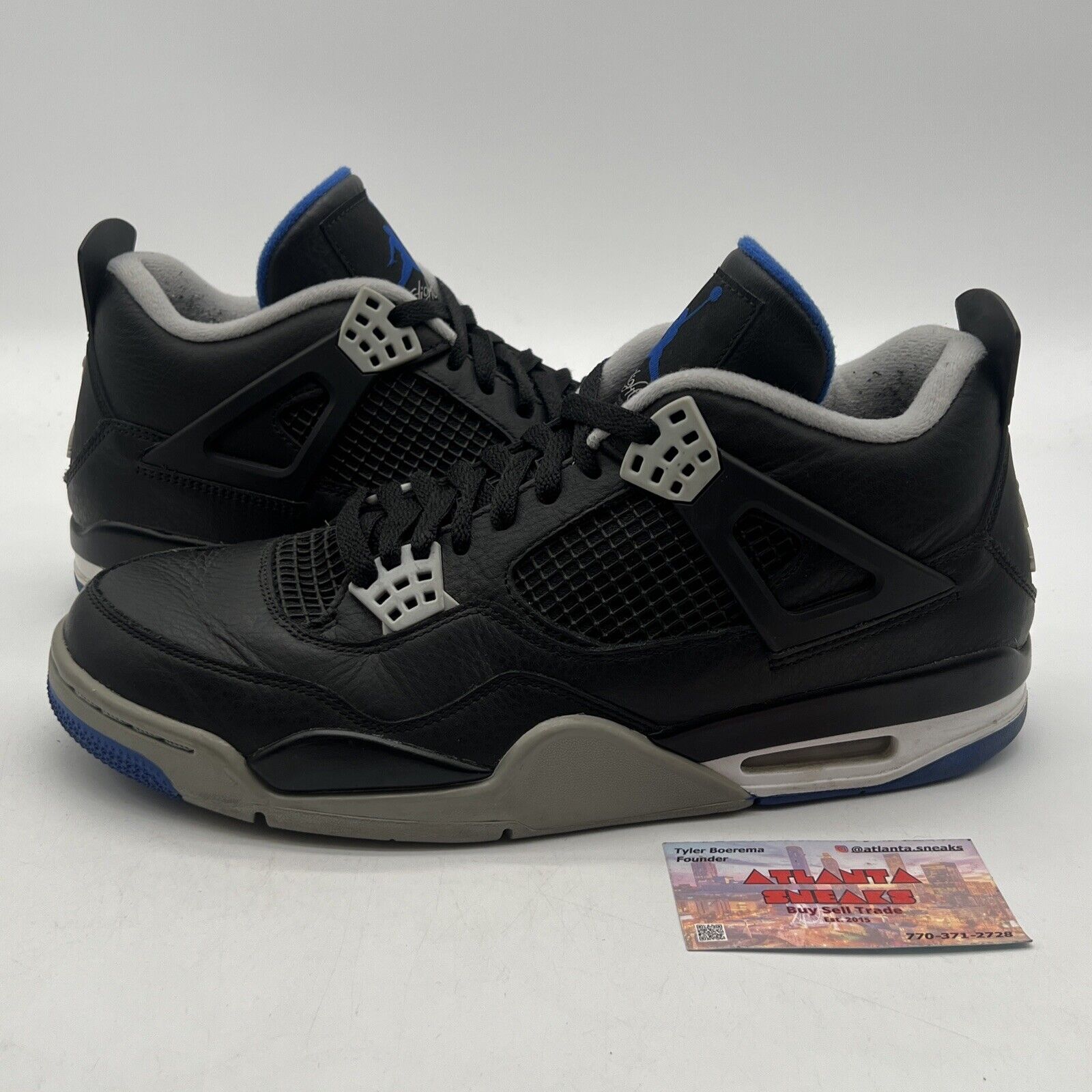 Size 11.5 - Jordan 4 Retro Motorsports Alternate 2017 Black Leather (308497-006)