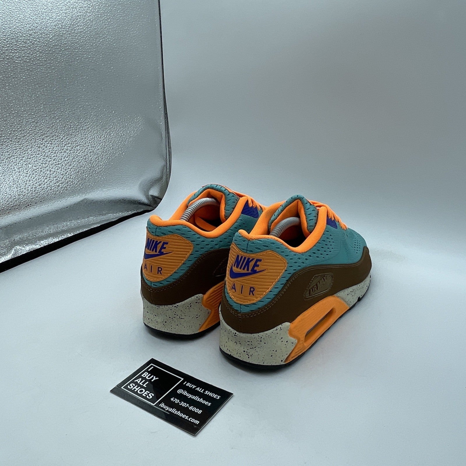 Size 9 - Nike Air Max 90 EM Beaches of Rio Orange Brown Blue (554719-336)