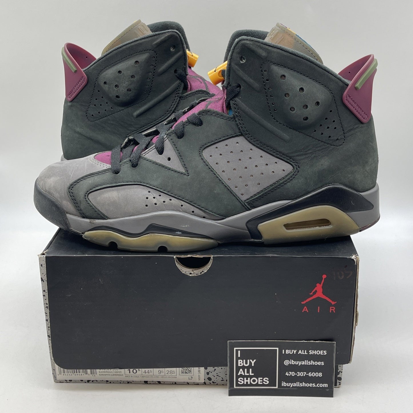 Size 10.5 - Air Jordan 6 Bordeaux Grey Black Suede (CT8529-063)