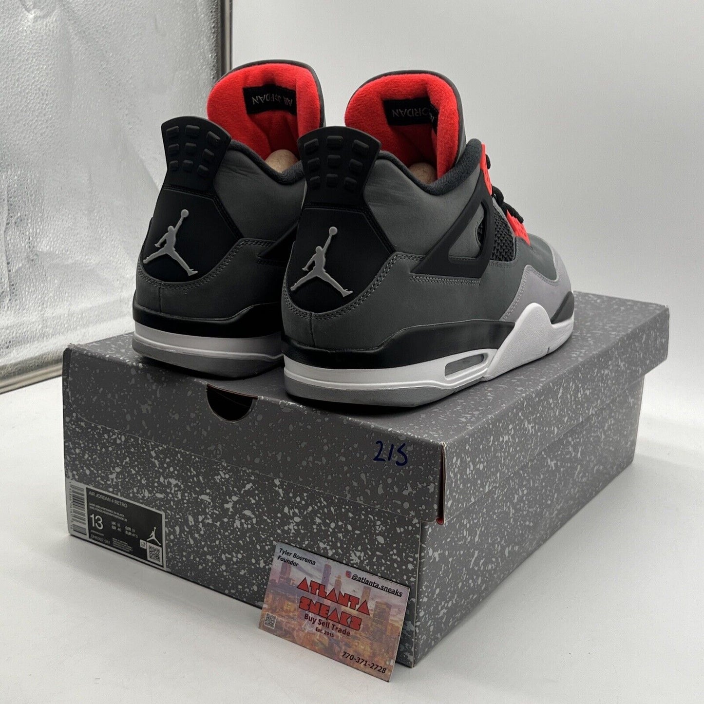 Size 13 - Jordan 4 Retro Mid Infrared Black Grey Red (DH6927-061)