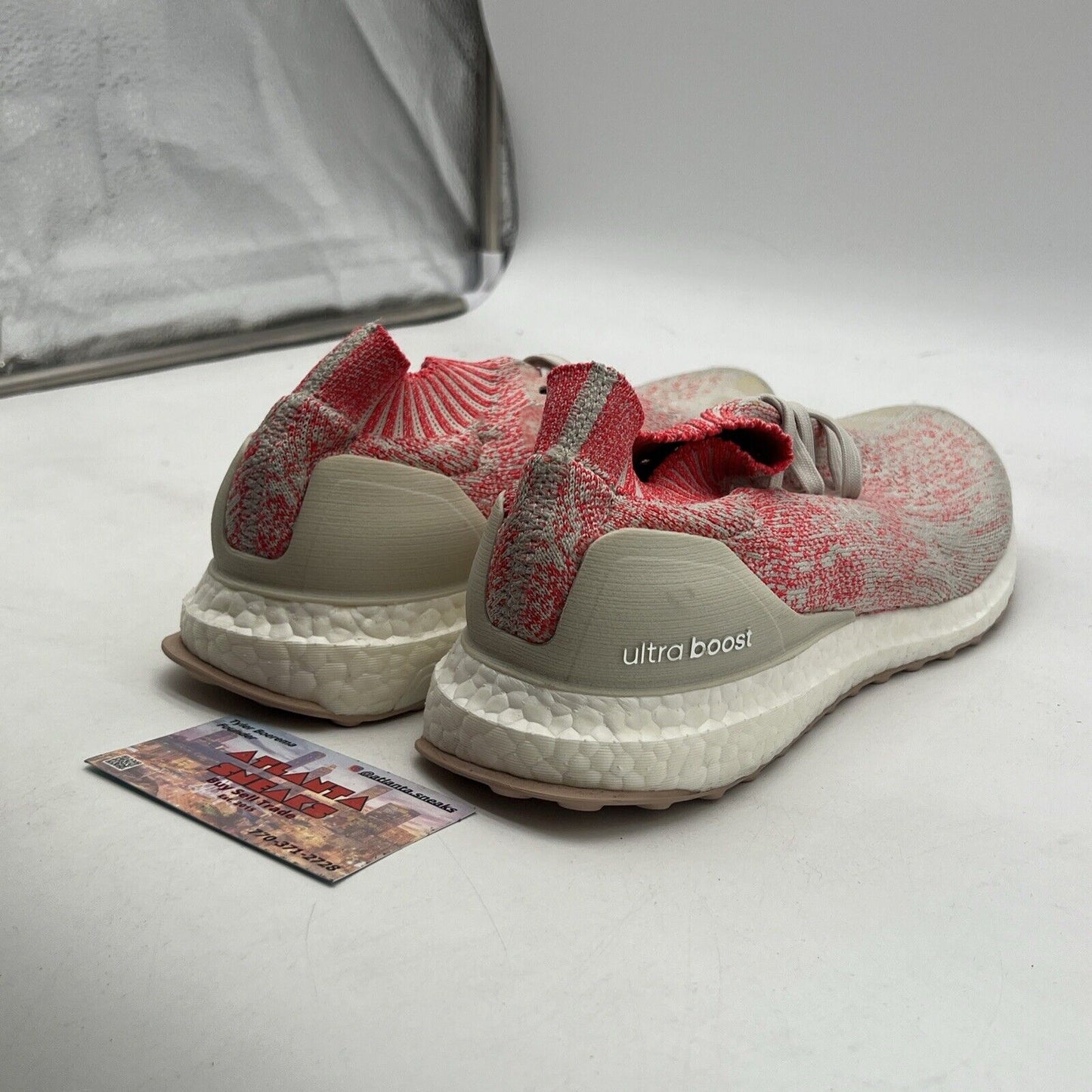 Size 9.5 - adidas UltraBoost Uncaged Raw White Shock Red W (B75863)