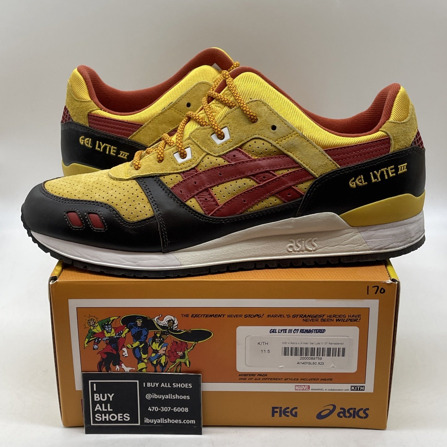 Size 11.5 Kith x Marvel x Asics Gel Lyte 3 '07 Remastered X-Men 60th Anniversary