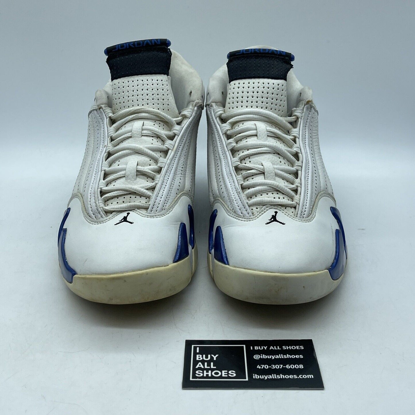 Size 12 - Air Jordan 14 Retro Hyper Royal Blue White Leather (487471-104)