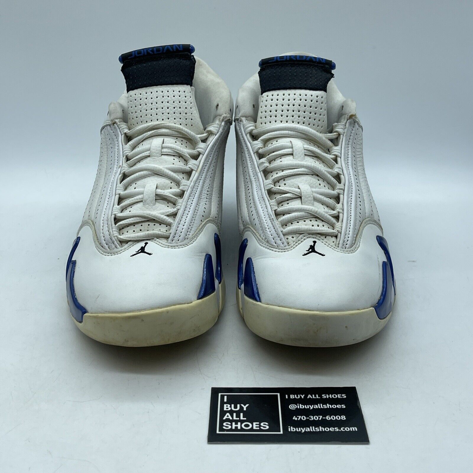 Size 12 - Air Jordan 14 Retro Hyper Royal Blue White Leather (487471-104)