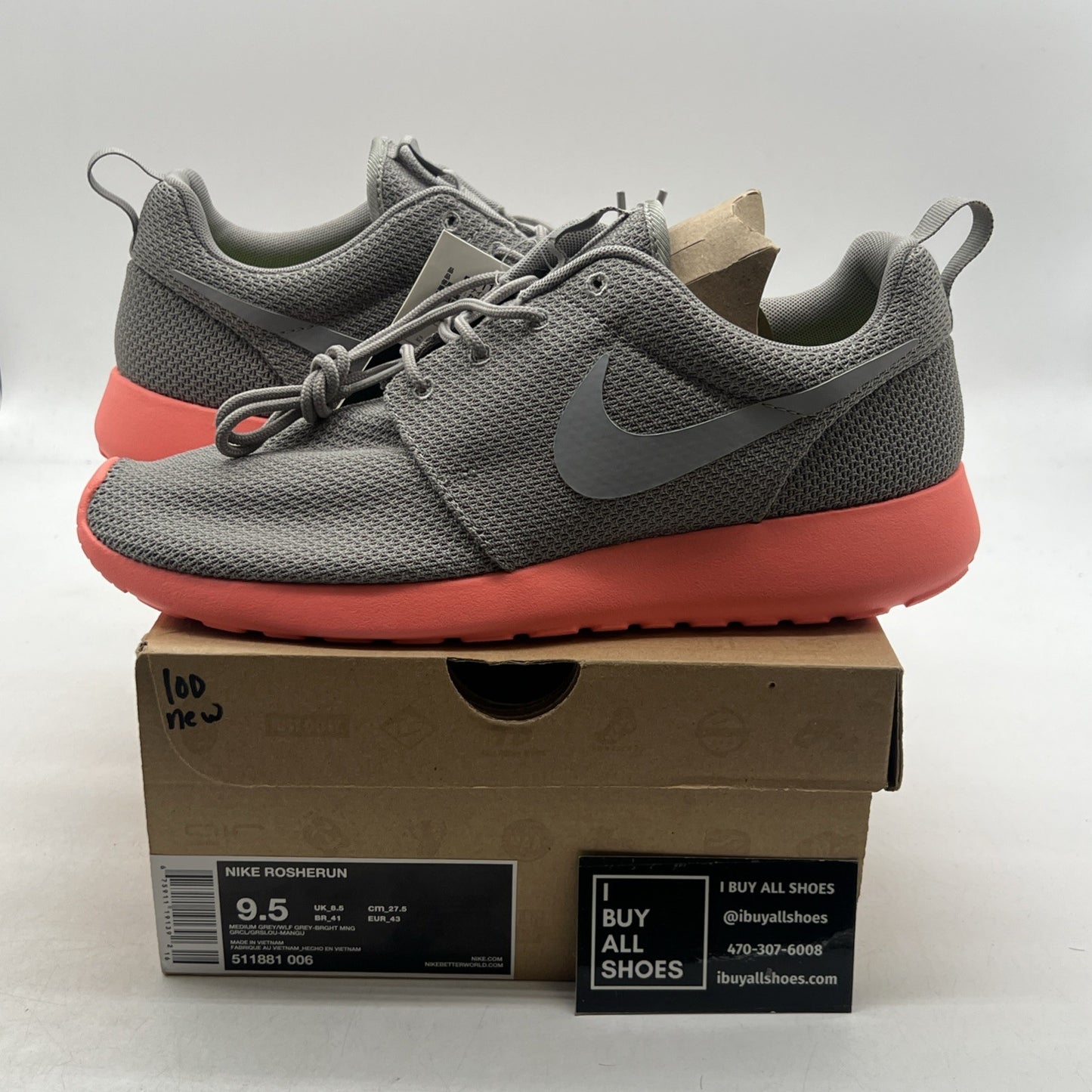 Size 9.5 - Nike Roshe Run Mango - (511881-006)