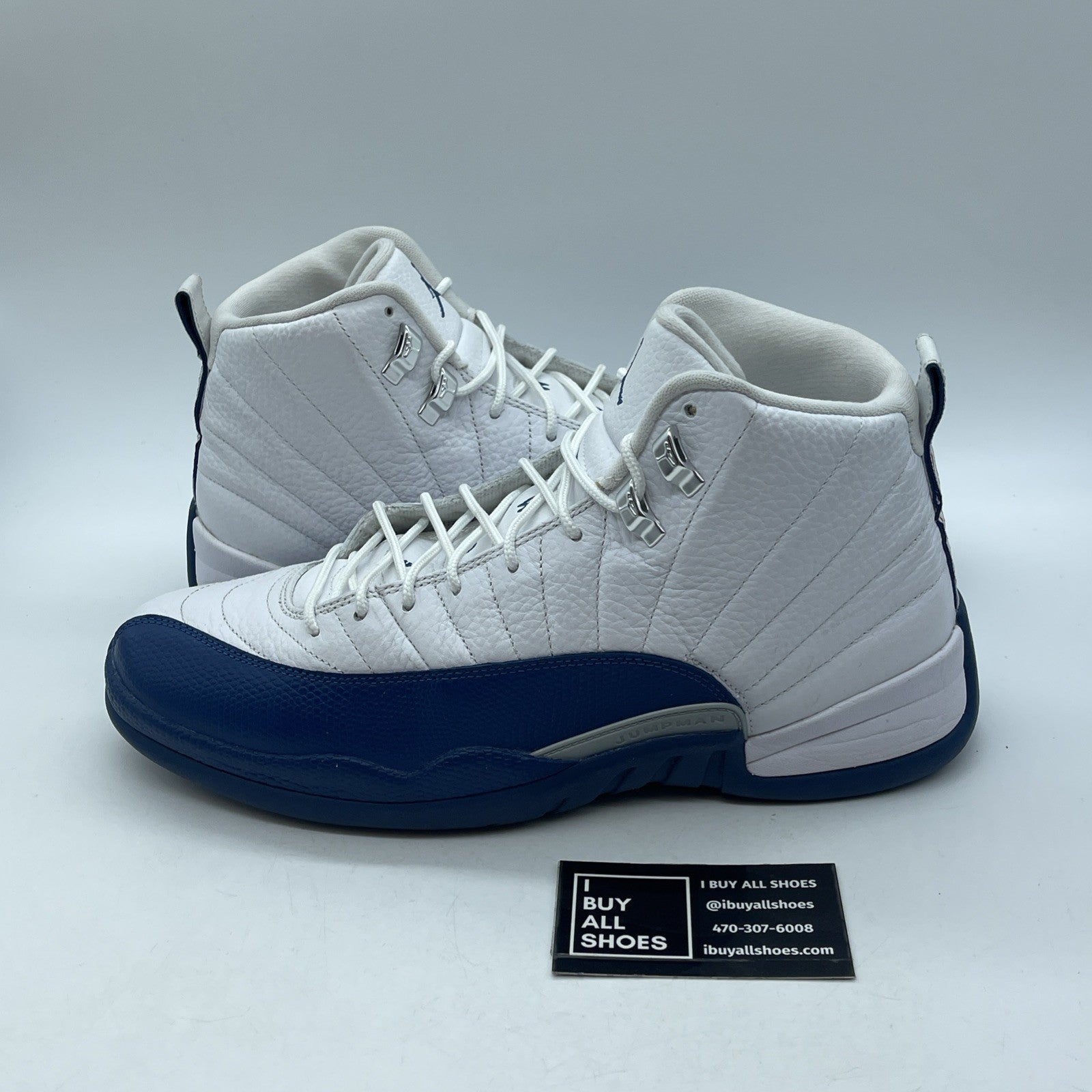 Size 11.5 - Jordan 12 Retro French Blue 2016 White Leather (130690-113)