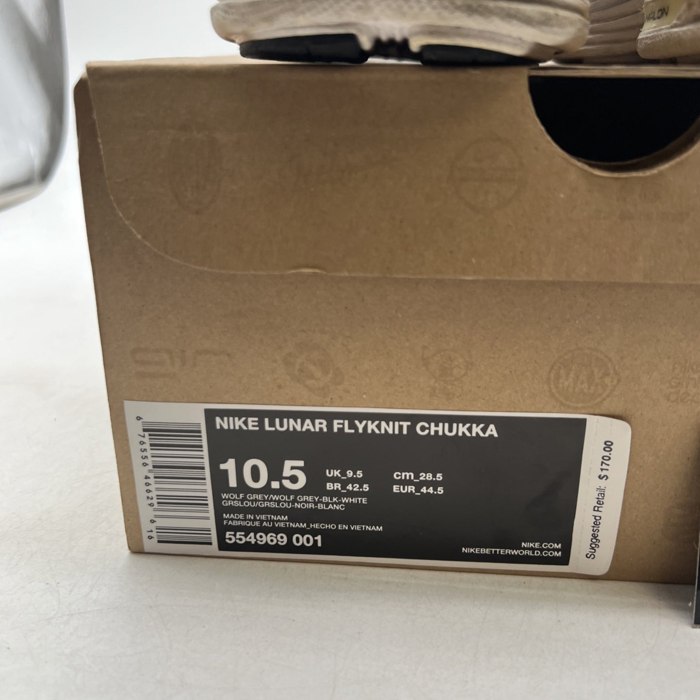 Size 10.5 - Nike Lunar Flyknit Chukka Wolf Grey (554969-001)
