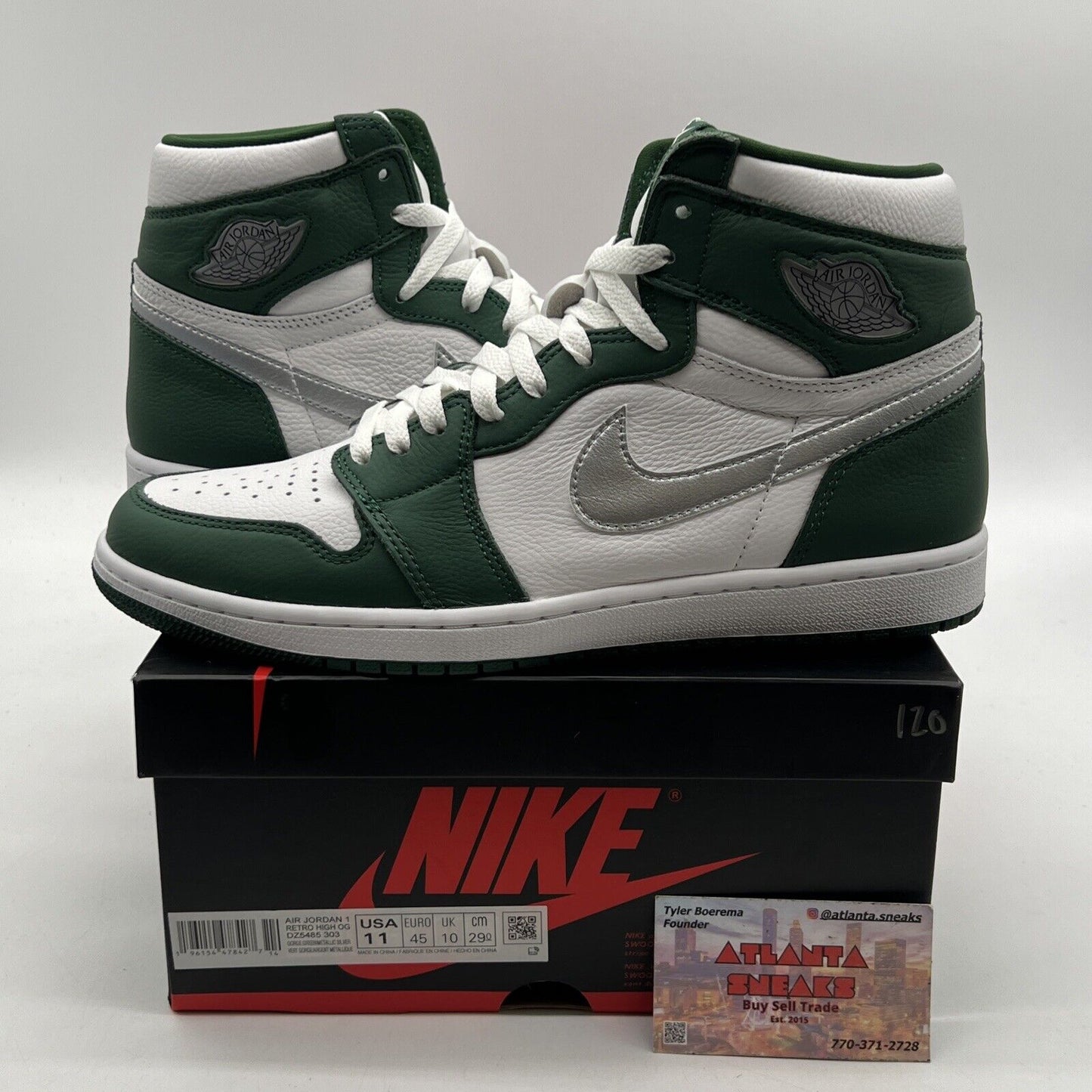 Size 11 - Jordan 1 Retro OG High Gorge Green White Leather Silver (DZ5485-303)