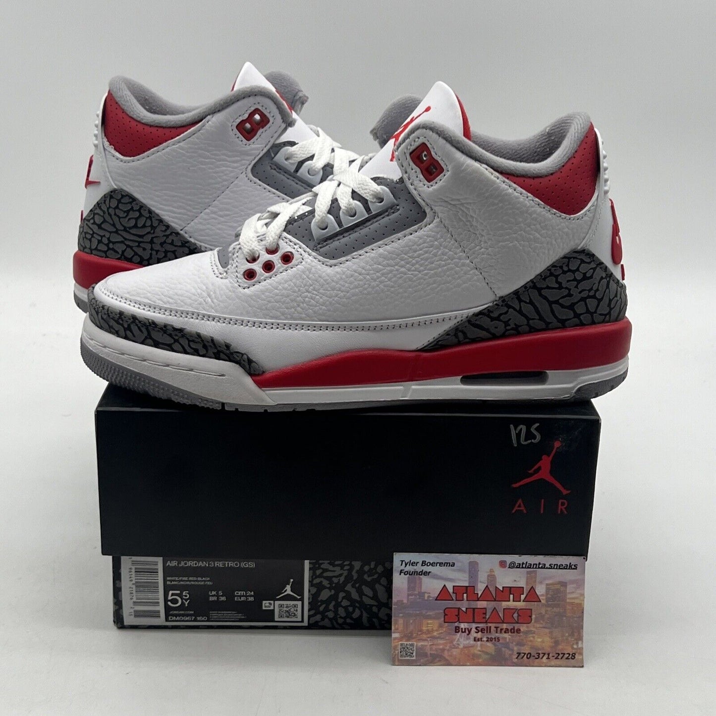 Size 5.5 - Jordan 3 Retro Mid Fire Red White Black Leather (DM0967-160)