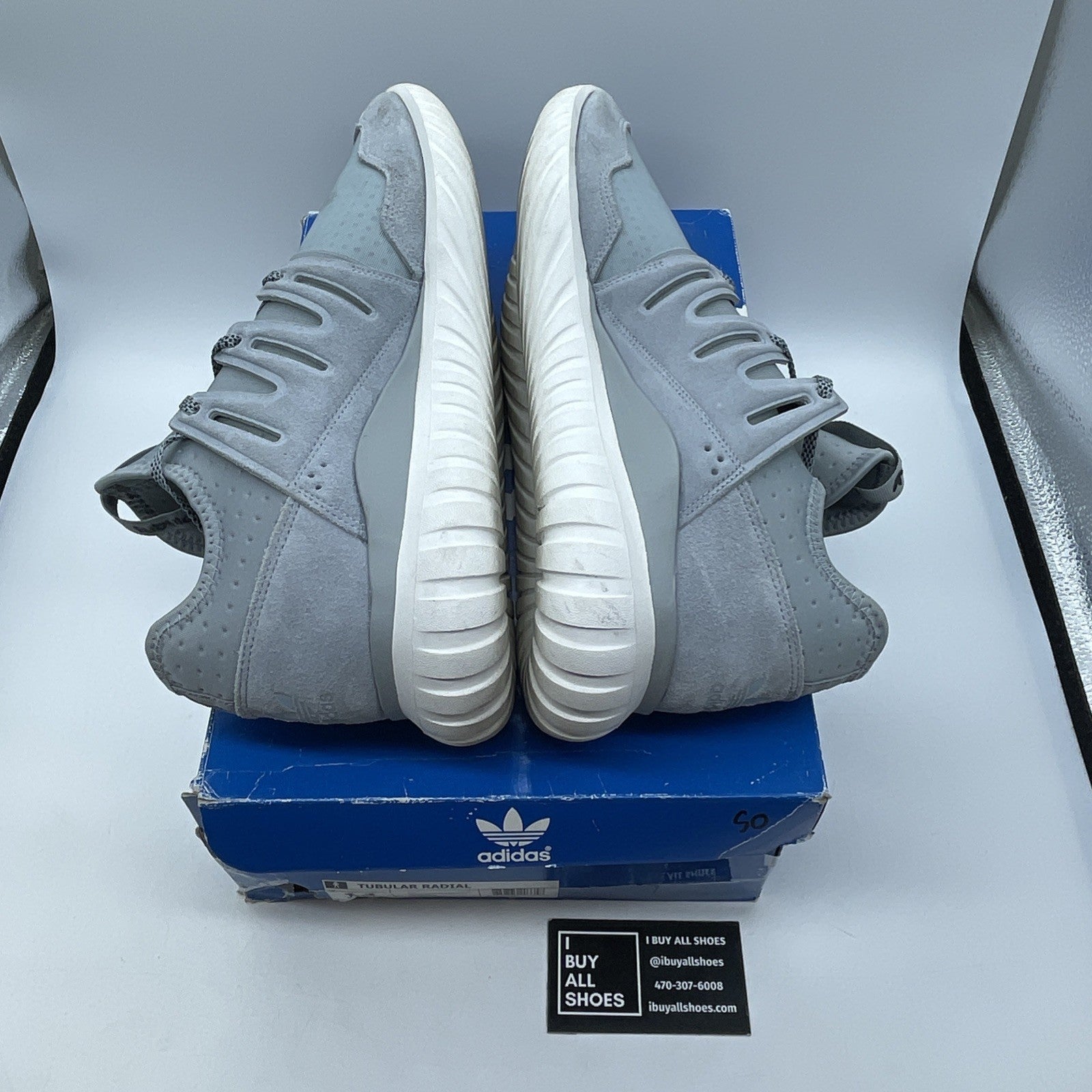 Size 13 - adidas Tubular Radial Light Grey Suede Leather (S80112)