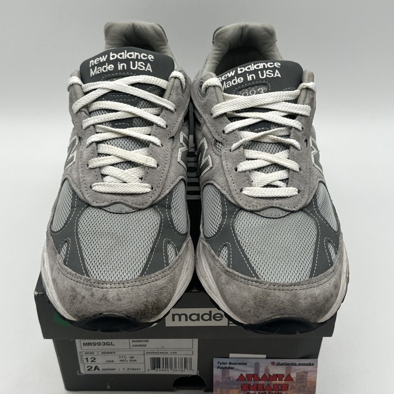 Size 12 - New Balance 993 Gray White Og All Suede Under Retail Deal 3m Reflect