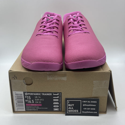 Size 15 - NOBULL Unisex Pink Athletic Trainers Suede Purple Silver (G4MF21EF29)