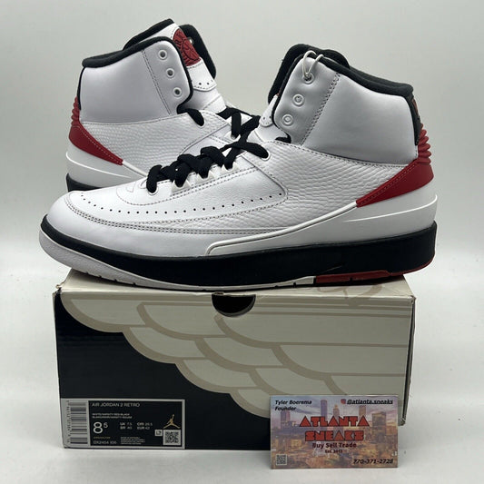 Size 8.5 - Jordan 2 Retro Mid Chicago Black White Red Leather (DX2454-106)