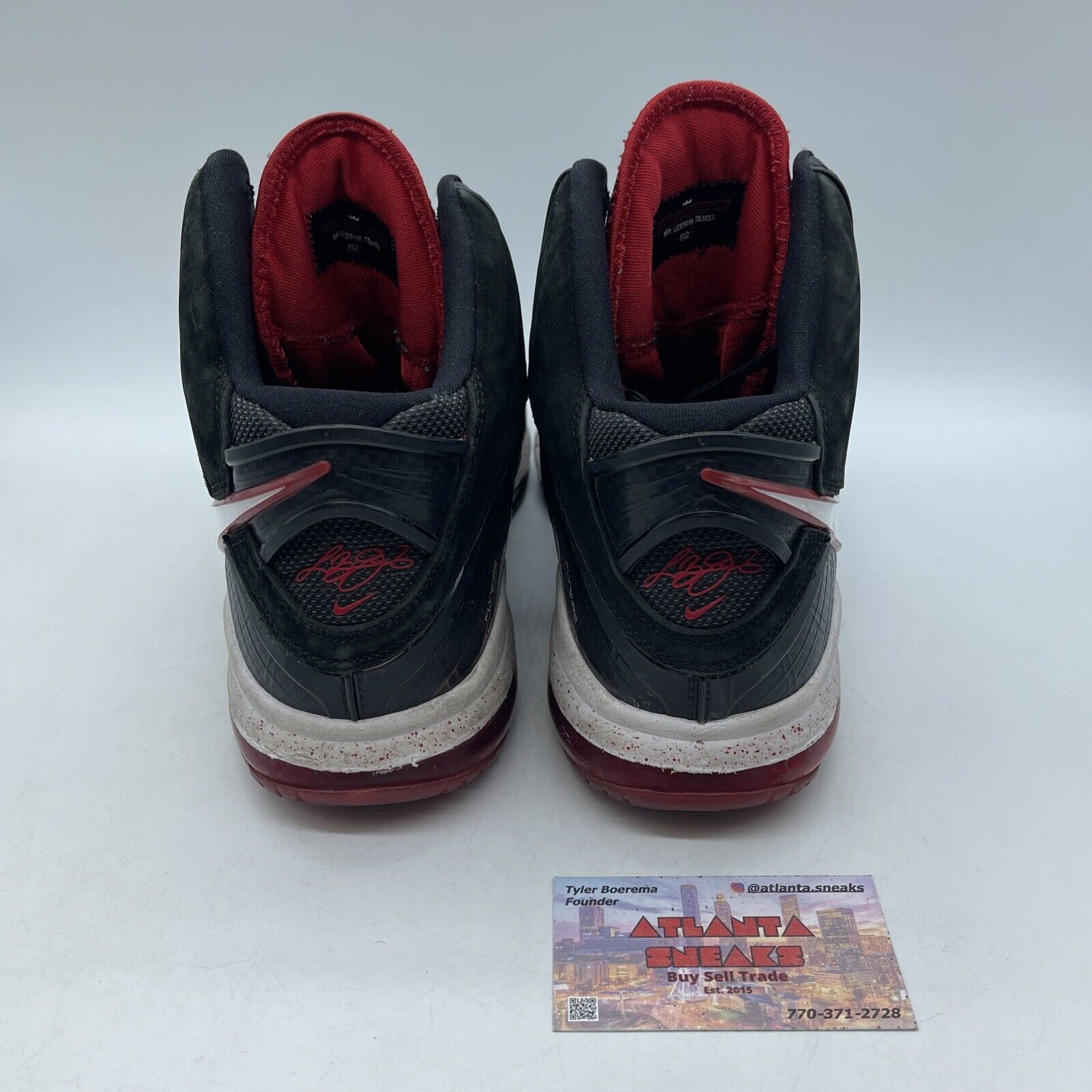 Size 12 - Nike LeBron 8 Bred Red White Black Suede Leather (417098-002)