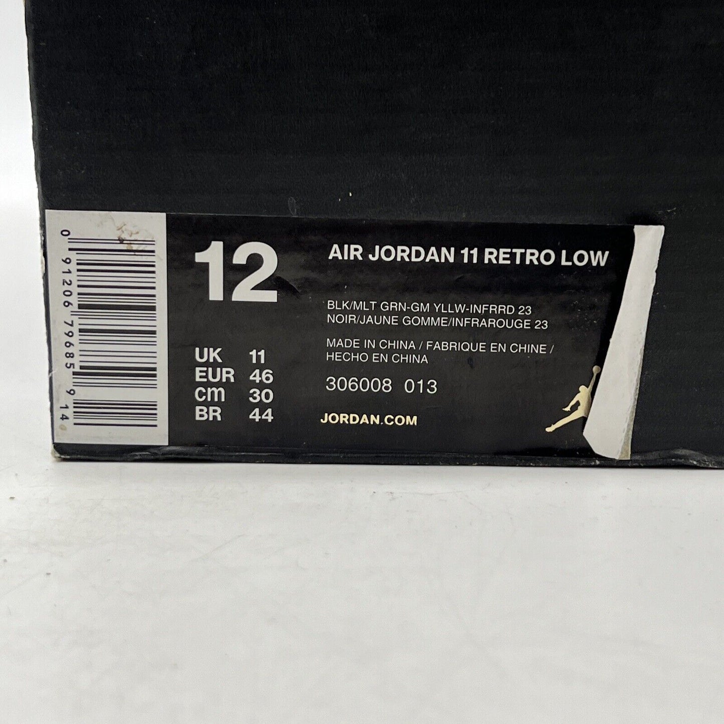 Size 12 - Air Jordan 11 IE Low Croc Black Green White Gum (306008-013)