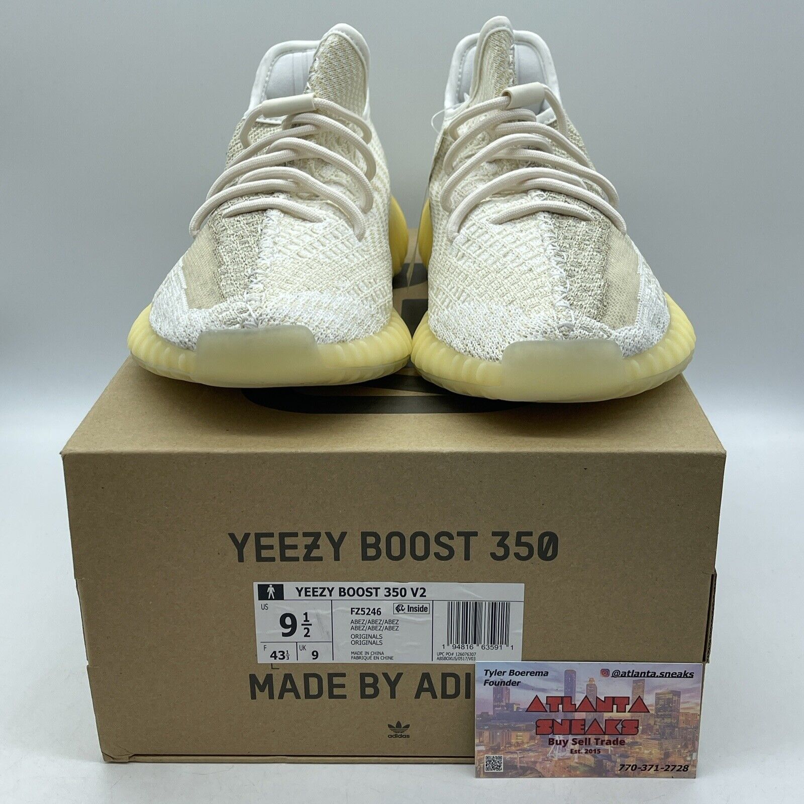 Size 9.5 - adidas Yeezy Boost 350 V2 Natural Yellow White Suede (FZ5246)