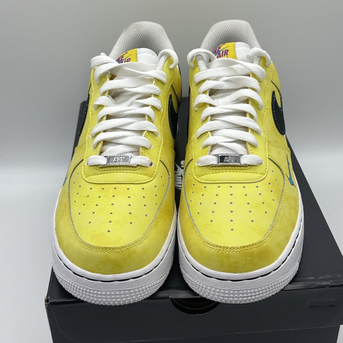 Size 9.5 - Nike Air Force 1 Peace, Love, and Basketball 2020 Yellow Black Blue B