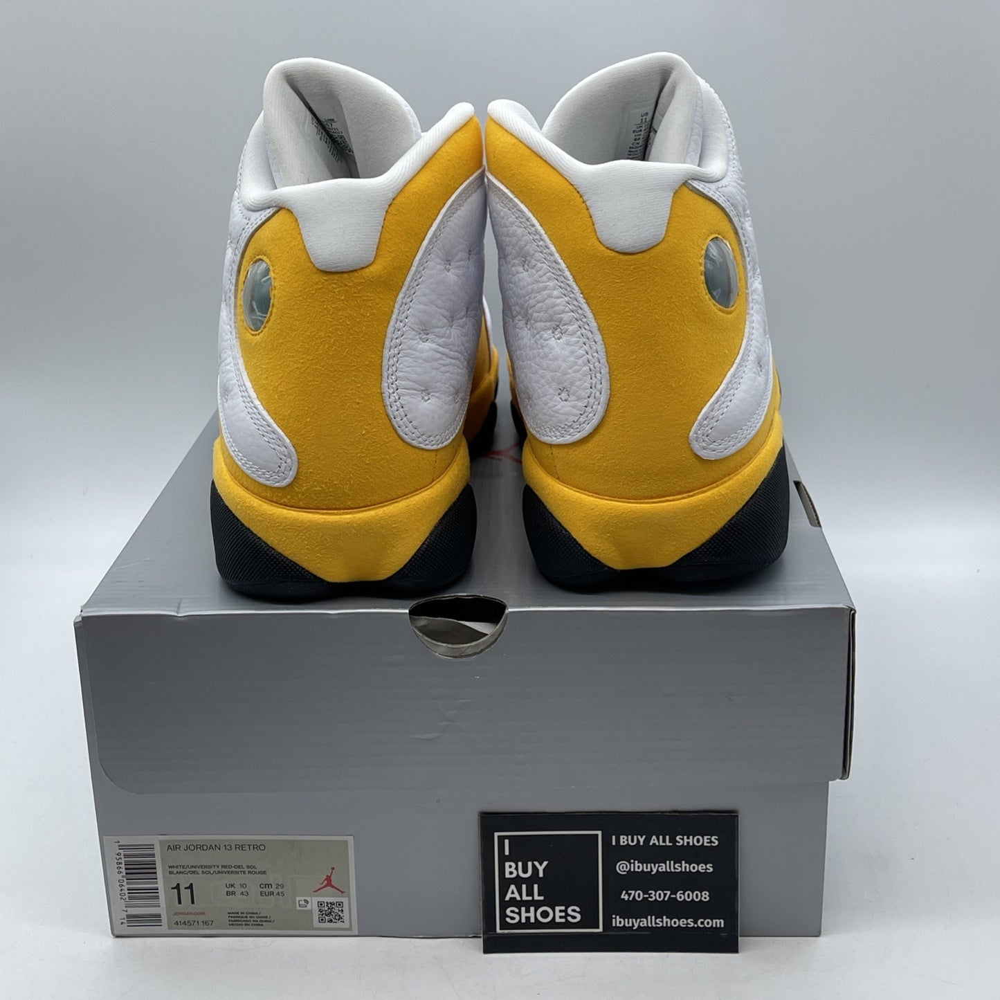 Size 11 - Air Jordan 13 Del Sol 2022 Yellow White Suede Leather (414571-167)