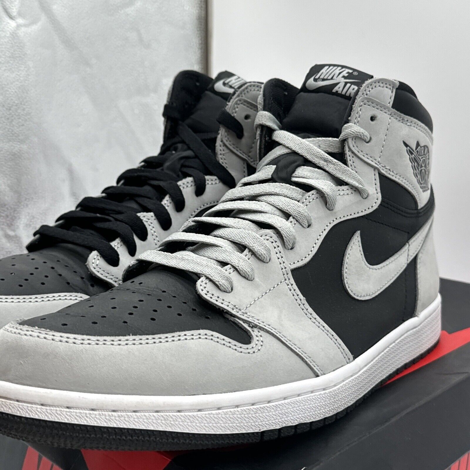 Size 14 - Jordan 1 Retro OG High Shadow 2.0 Grey Suede Black Leathers OG Box