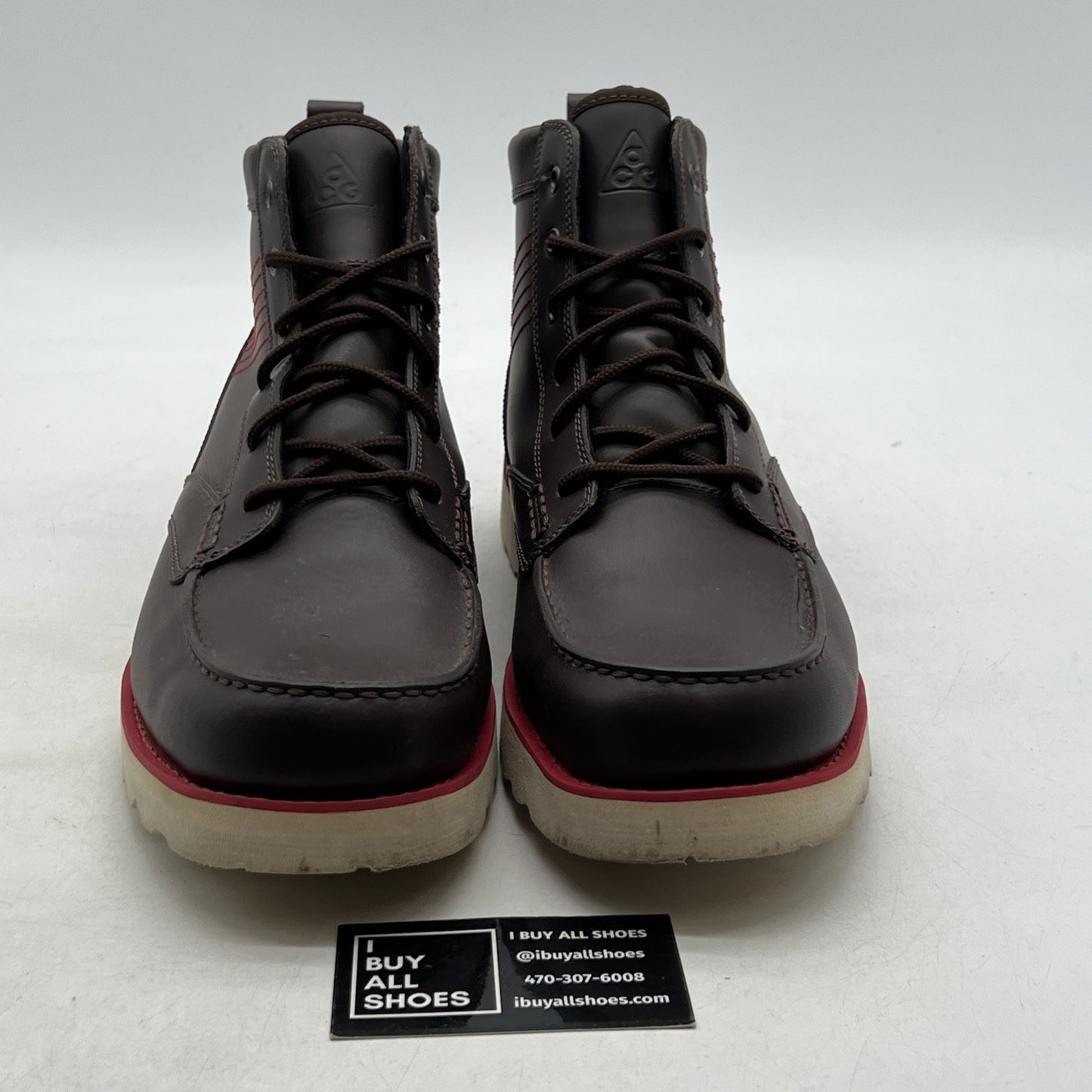Size 12 - Nike Kingman ACG Boots Men Leather Baroque Brown Red (525387-226)