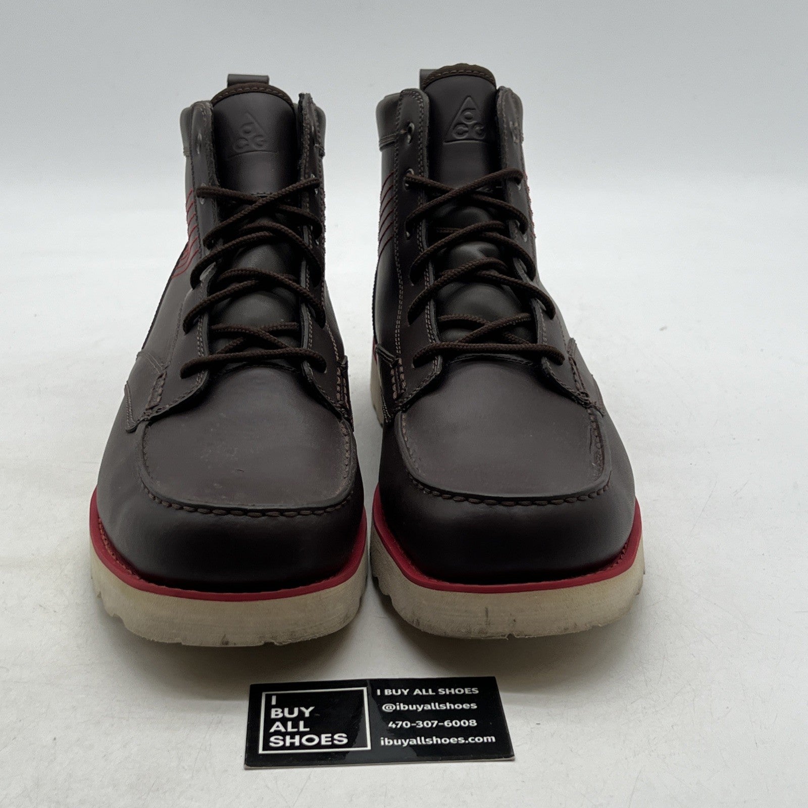 Size 12 - Nike Kingman ACG Boots Men Leather Baroque Brown Red (525387-226)