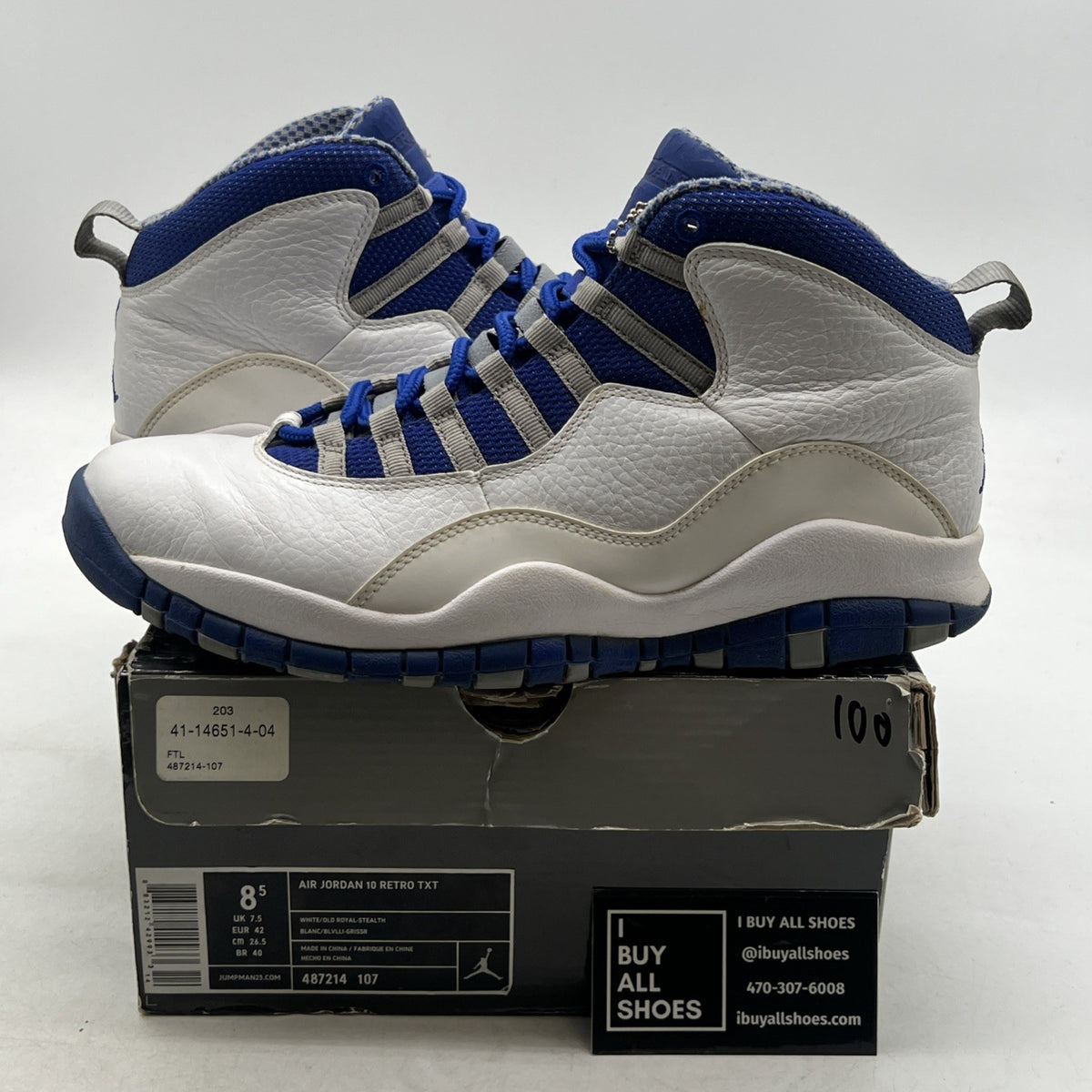 Size 8.5 - Air Jordan 10 Retro TXT Old Royal (487214-107)
