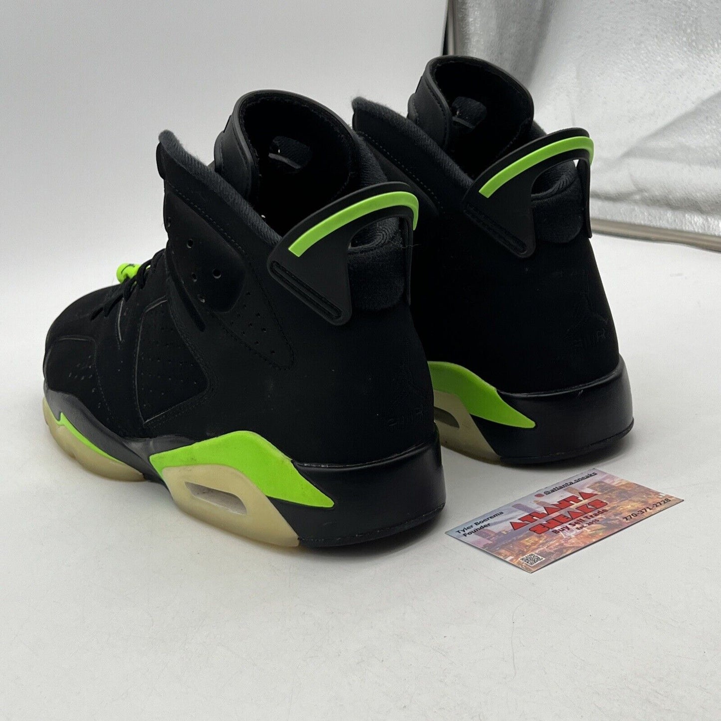 Size 11.5 - Jordan 6 Retro Electric Green 2021 Black Suede (CT8529-003)