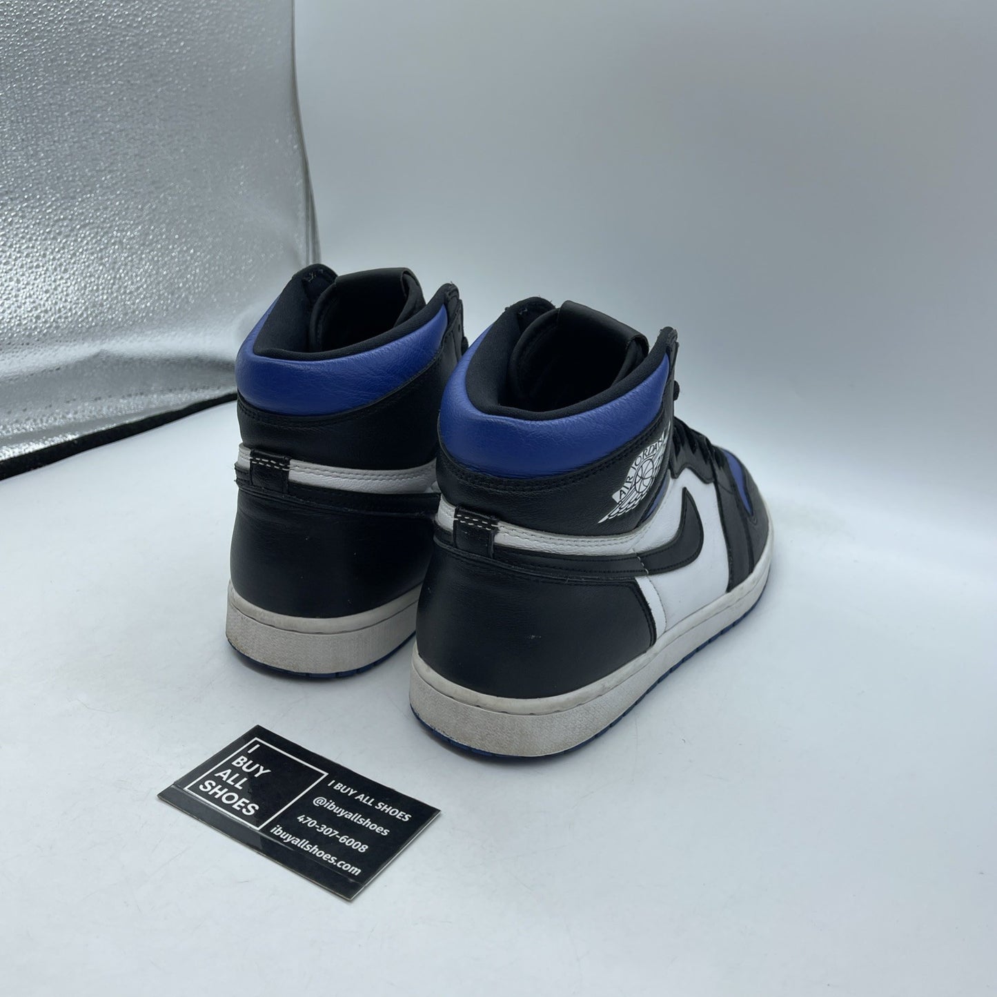 Size 10 - Jordan 1 Retro OG High Royal Toe Black Blue Leather (555088-041)