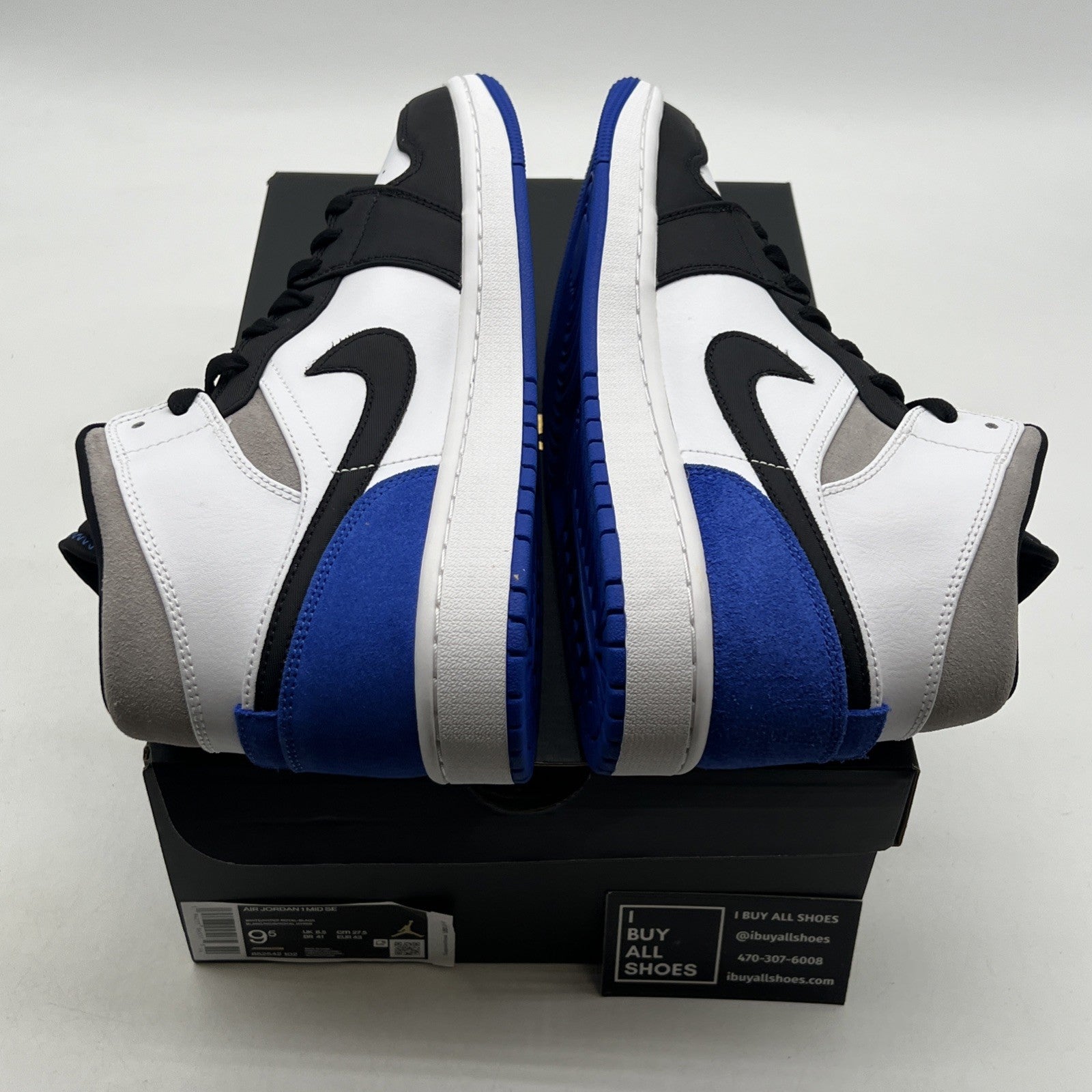 Size 9.5 - Air Jordan 1 SE Mid Royal Black Toe (852542-102)