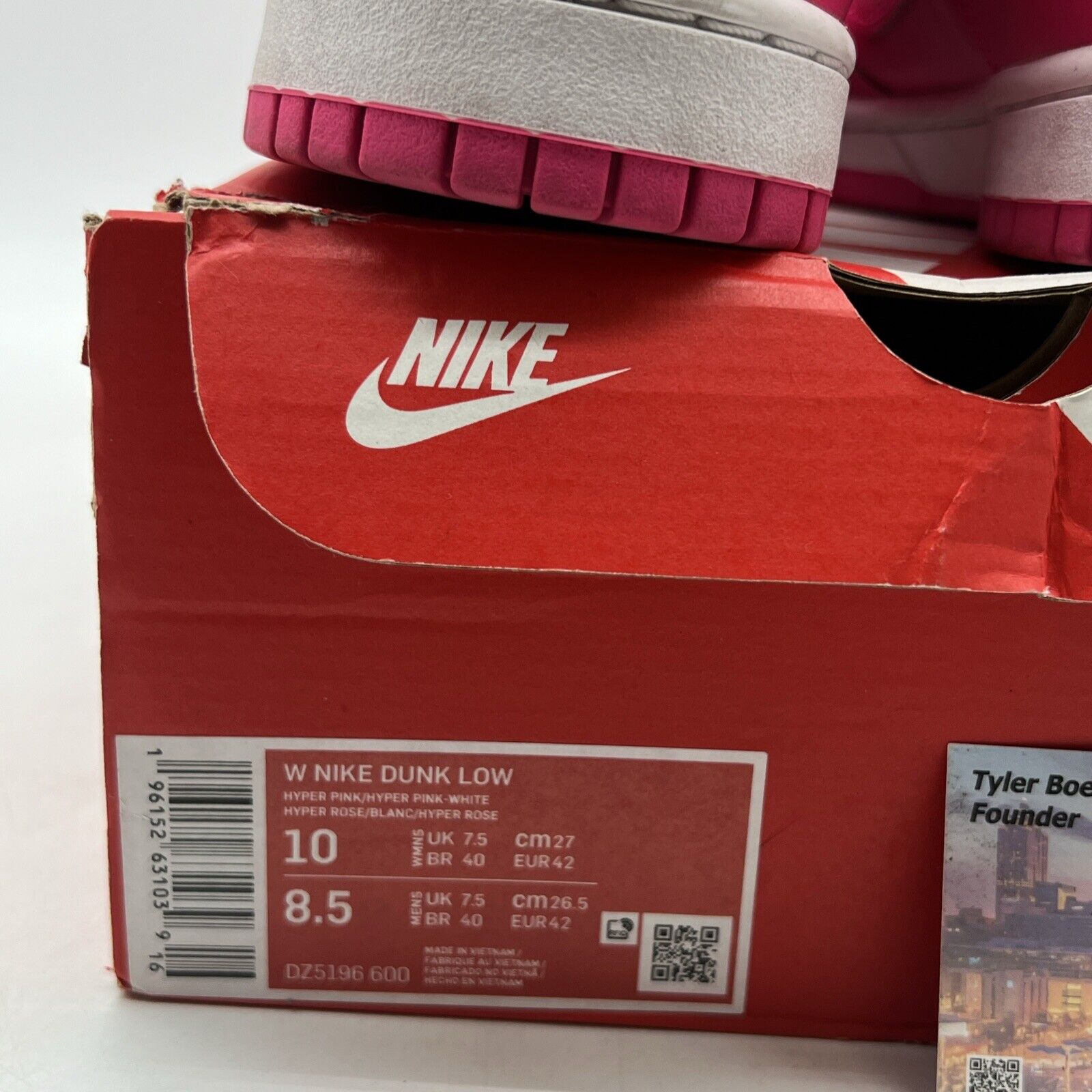 Size 10 - Nike Dunk Low Hyper Pink W (DZ5196-600)