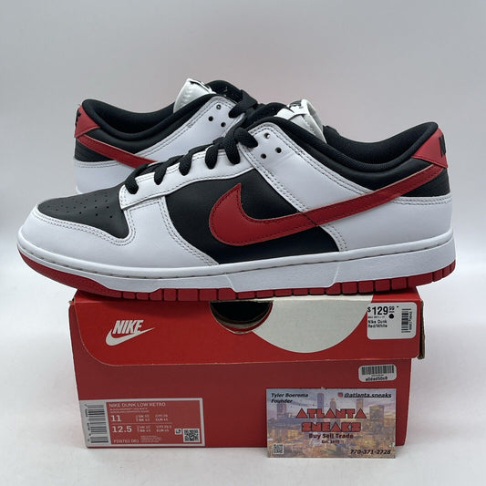 Size 11 - Nike Dunk Low White Black Red Leather (FD9762-061)