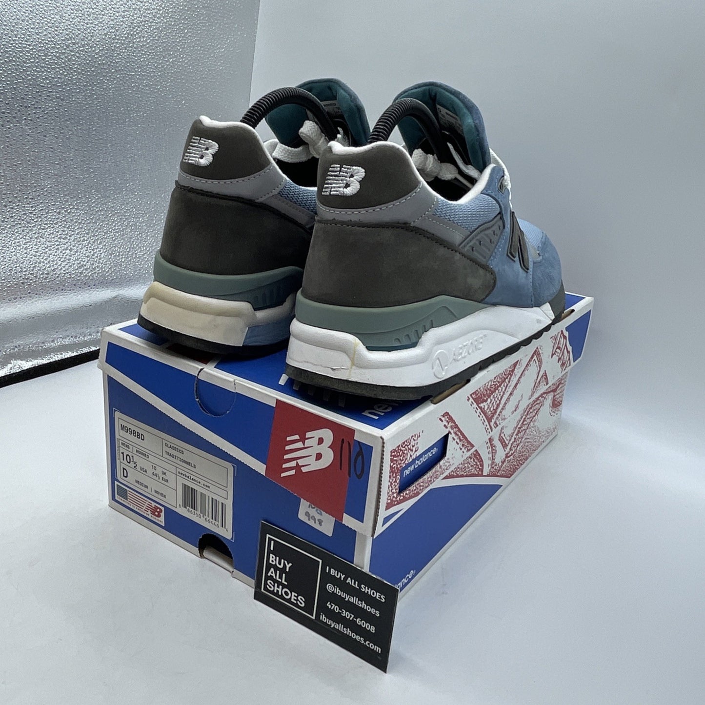 Size 10.5 - New Balance 998 Made in USA Blue Denim (M998BD)