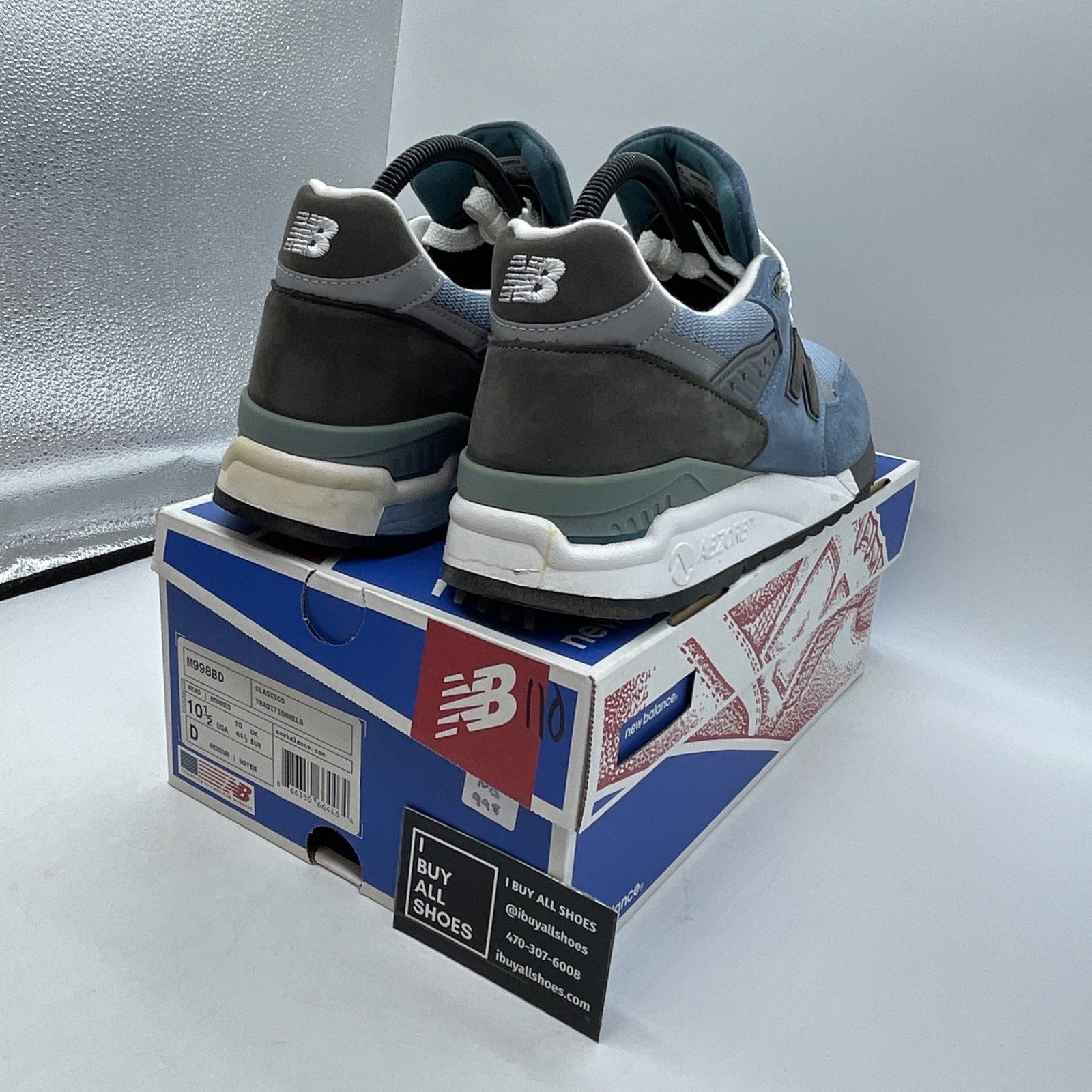 Size 10.5 - New Balance 998 Made in USA Blue Denim (M998BD)