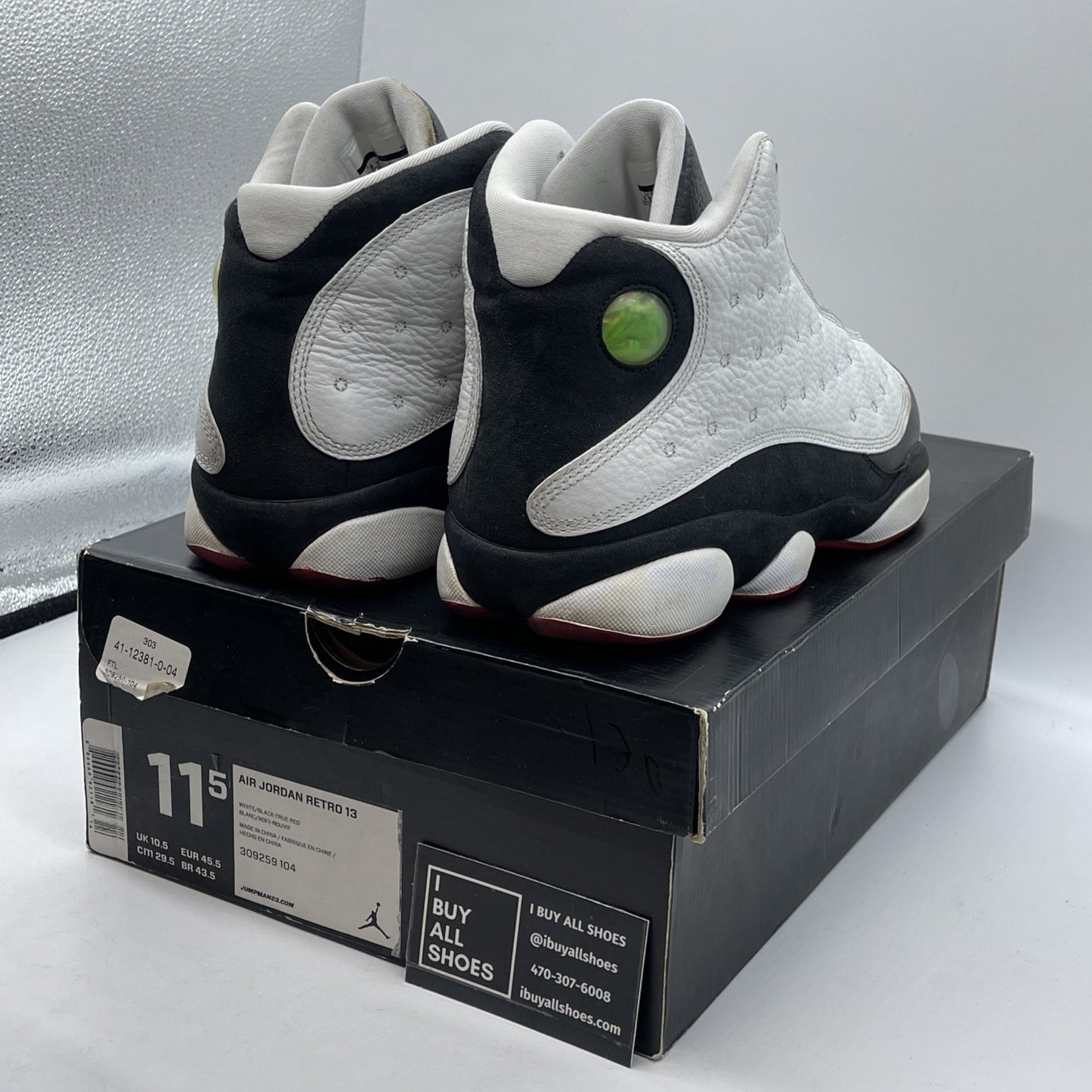 Size 11.5 - Air Jordan 13 Retro 2013 He Got Game Black White Suede (309259-104)