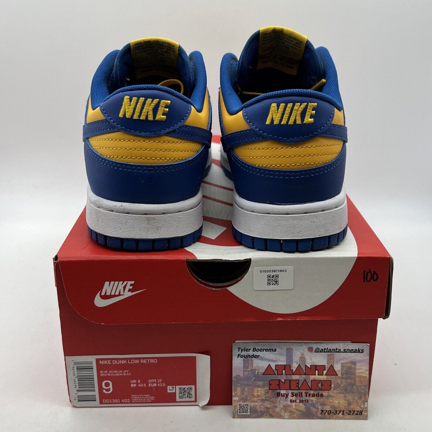 Size 9 - Nike Dunk Low UCLA Blue Yellow White Leather (DD1391-402)