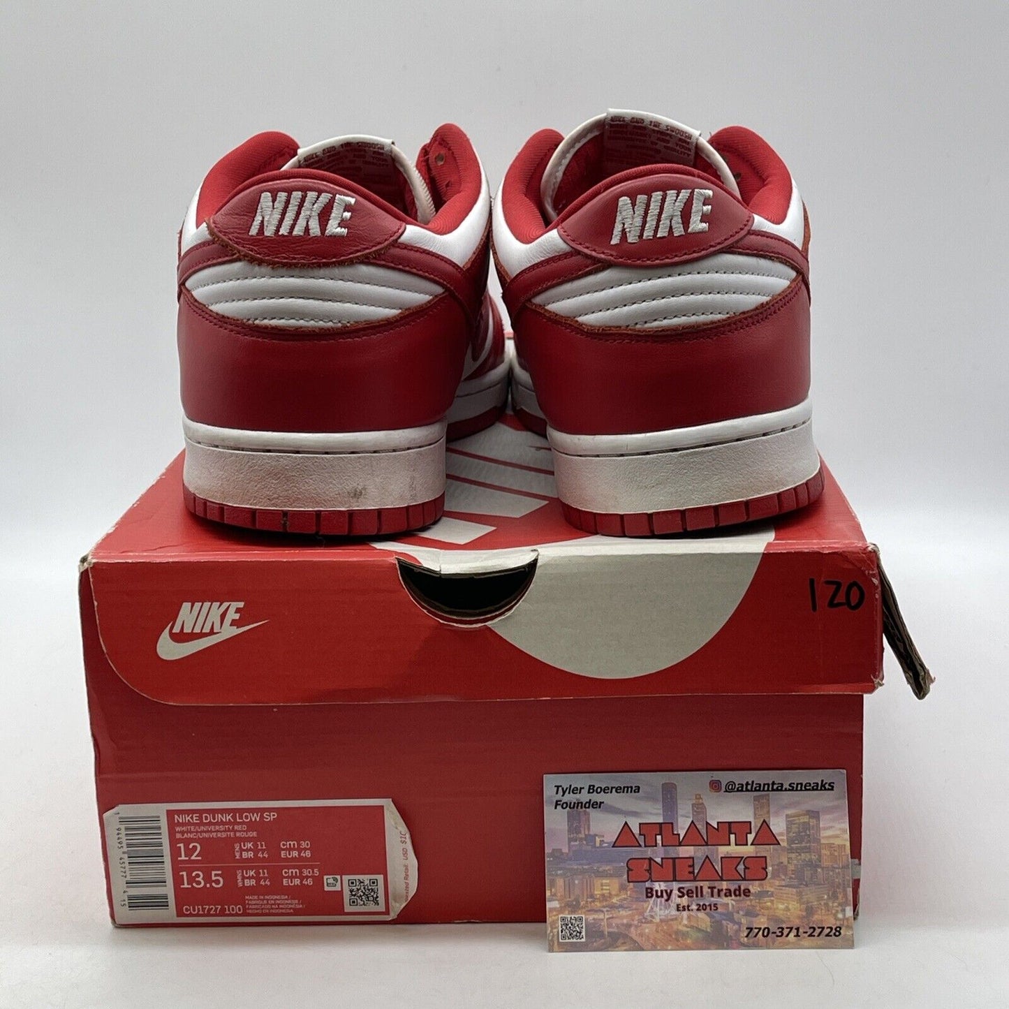 Size 12 - Nike Dunk Retro SP Low St. John's White Red Leather (CU1727-100)