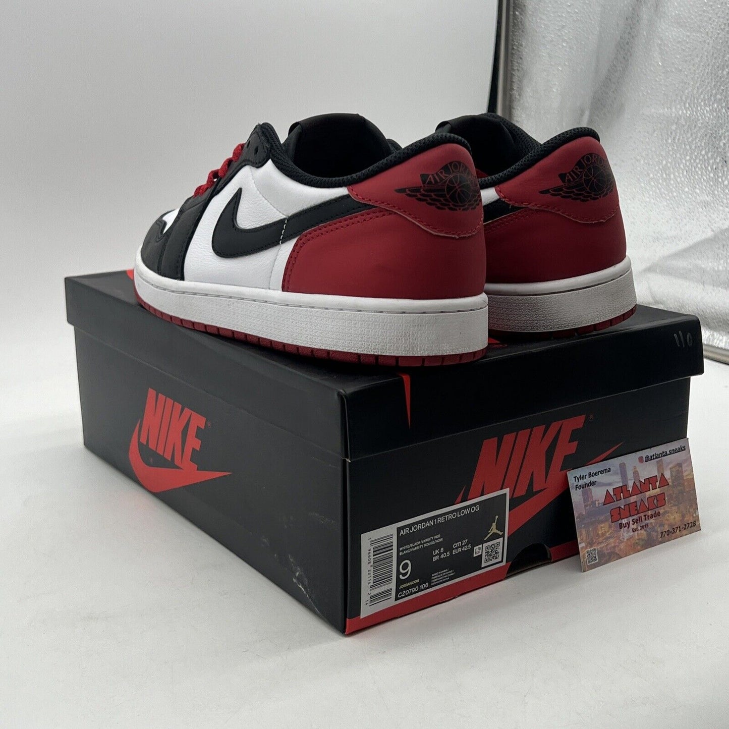 Size 9 - Air Jordan 1 Retro OG Low Black Toe (CZ0790-106)