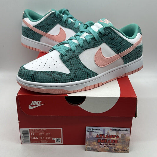 Size 12 - Nike Dunk Low Washed Teal Snakeskin 2022 Brand New Og All