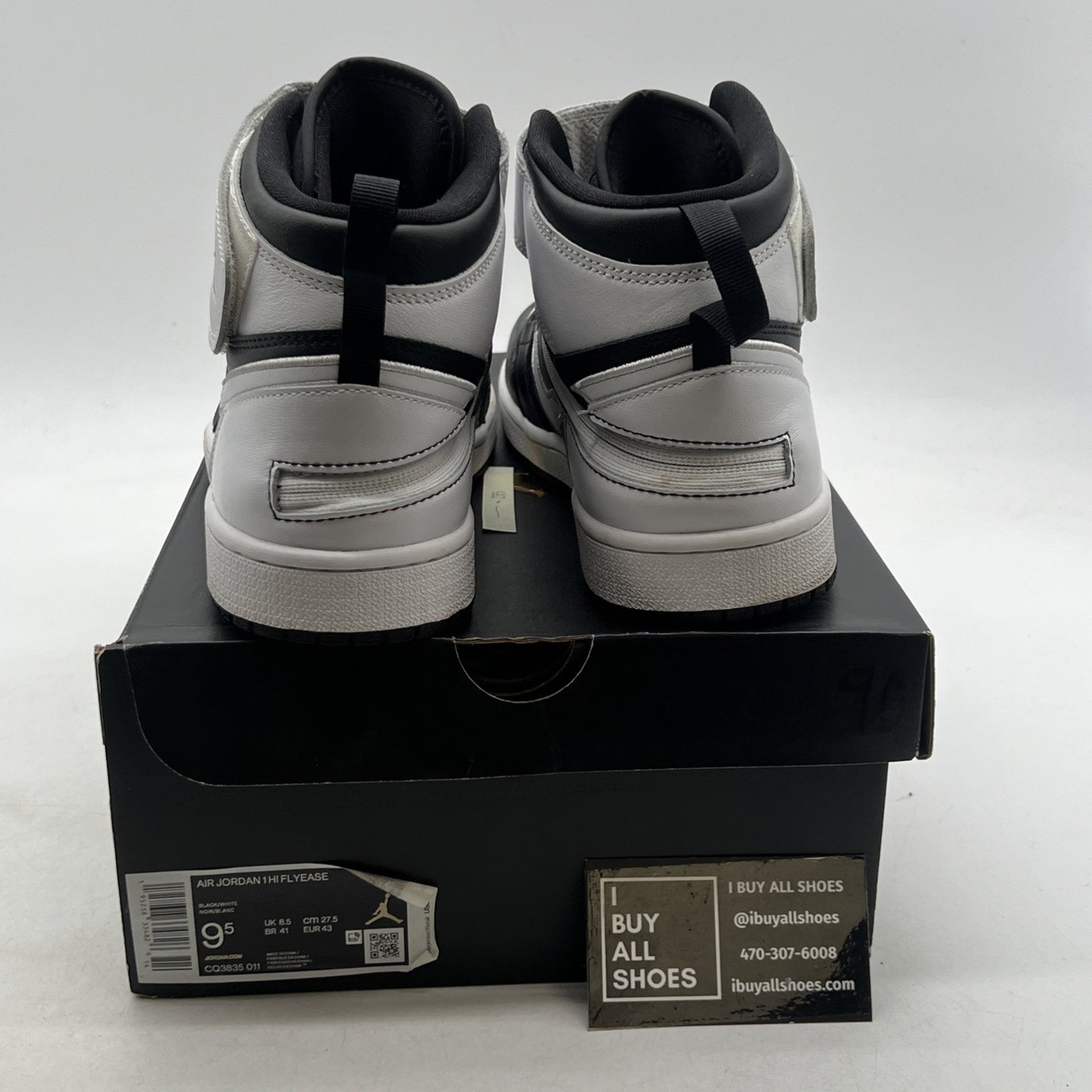 Size 9.5 - Air Jordan 1 FlyEase High Black White (CQ3835-011)