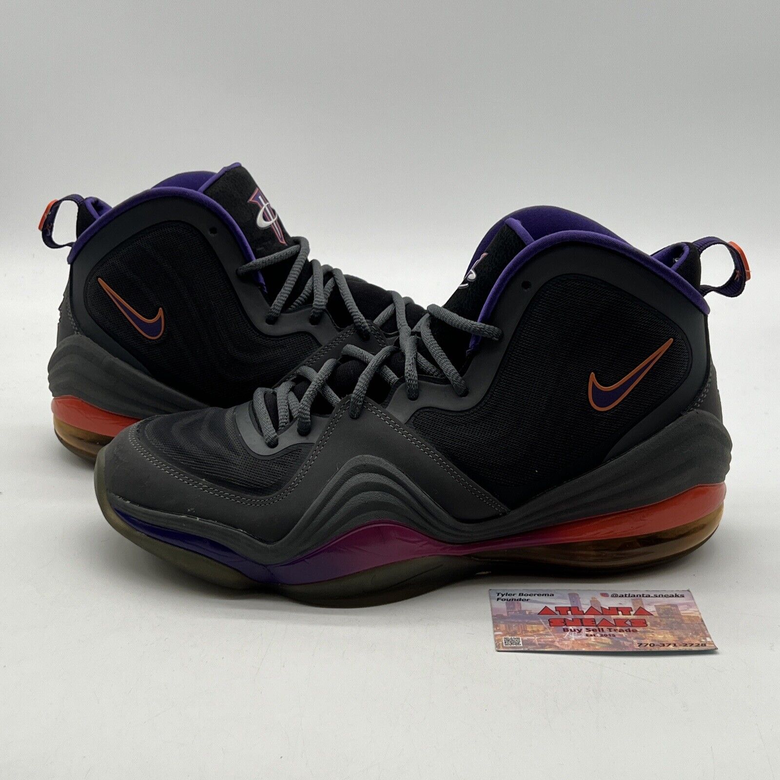 Size 10 - Nike Air Penny 5 Phoenix Orange Purple Grey Black (537331-070)