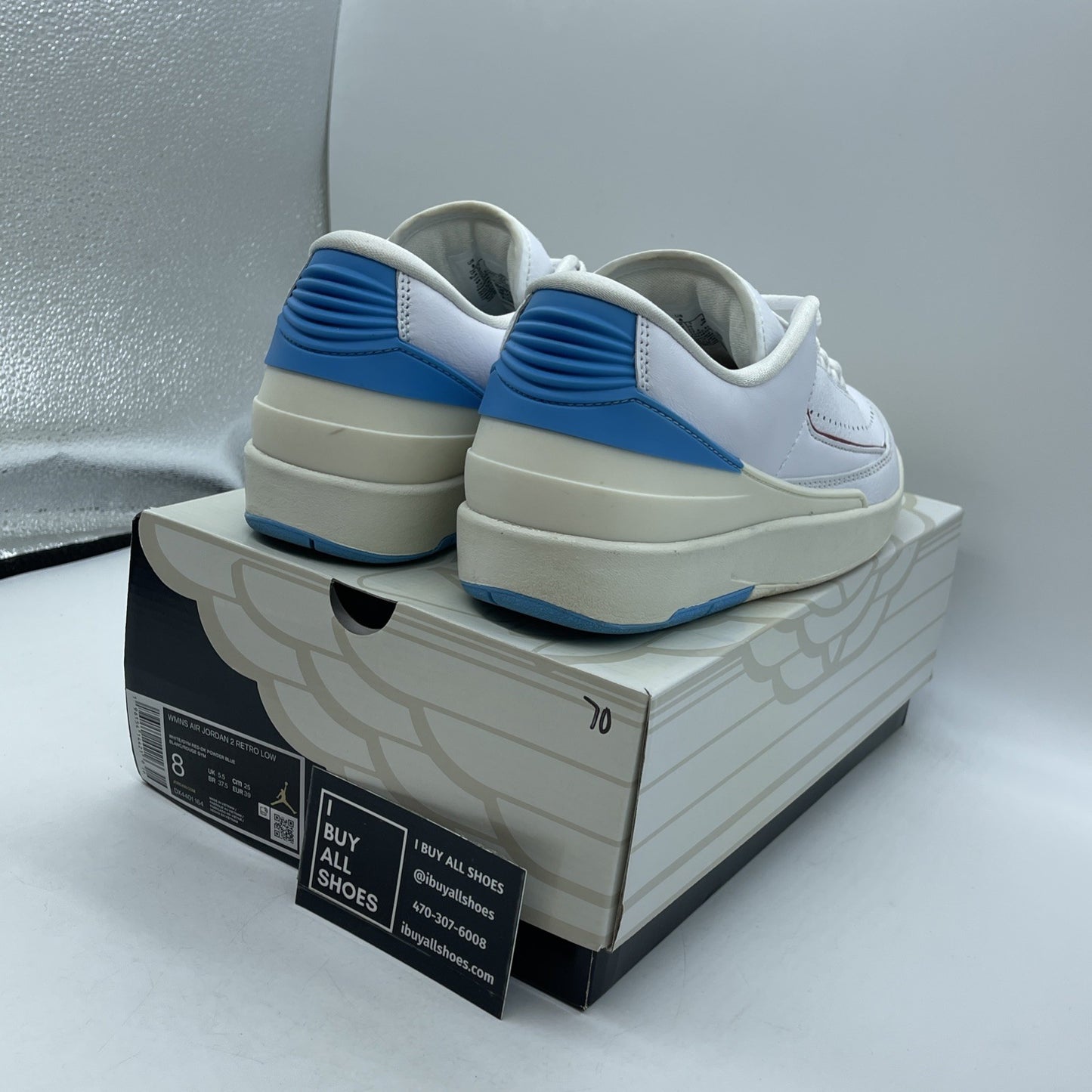 Size 8W - Air Jordan 2 Retro Low NC to Chi White Blue Leather (DX4401-164)