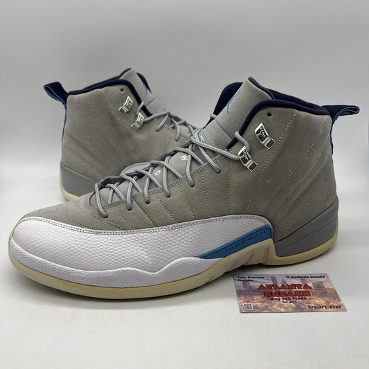 Size 14 - Air Jordan 12 Retro Grey University Blue Suede Leather (130690-007)