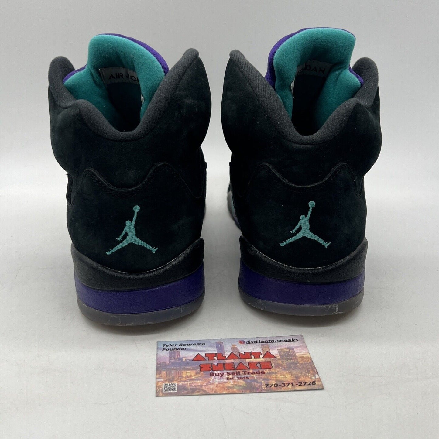 Size 10.5 - Air Jordan 5 Retro Black Grape Aqua Suede (136027-007)