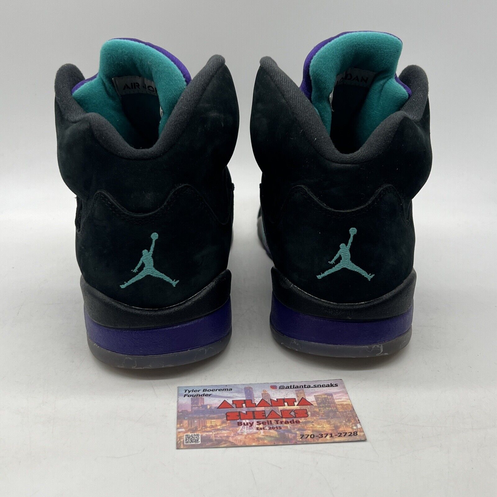 Size 10.5 - Air Jordan 5 Retro Black Grape Aqua Suede (136027-007)